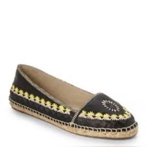 House of Harlow 1960 black embroidered espadrilles.